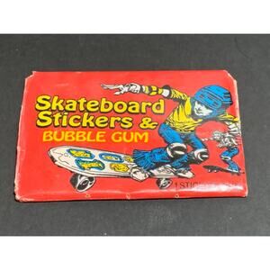 1976 Donruss Skateboard Stickers Bubble Gum Sealed Wax Pack Vintage
